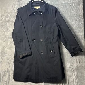 Michael Kors Black Double Button Belted Medium Weight Trench Coat Size XL